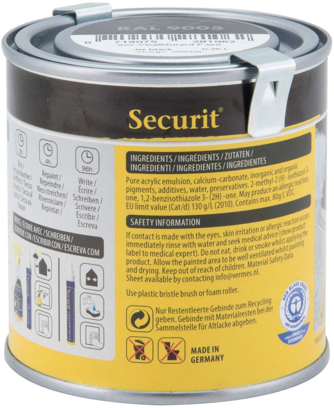 Pot De Peinture Ardoise - Noir - 250Ml - Securit