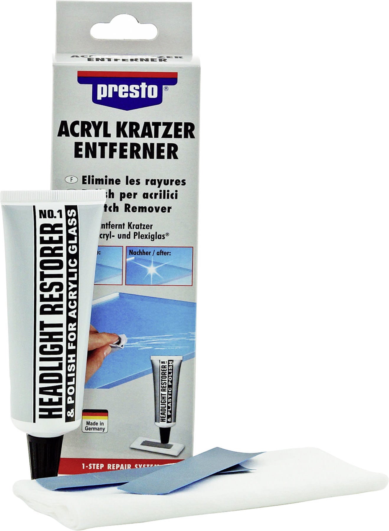 Polish pour carrosserie et plastique de voiture - Kit complet - Presto