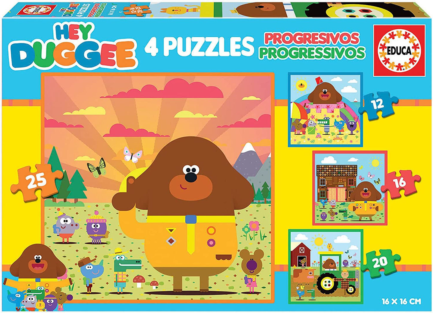 Puzzle - Hey Oua-Oua - 4 modèles de 12 16 20 et 25 pièces - Enfant dès 3 ans