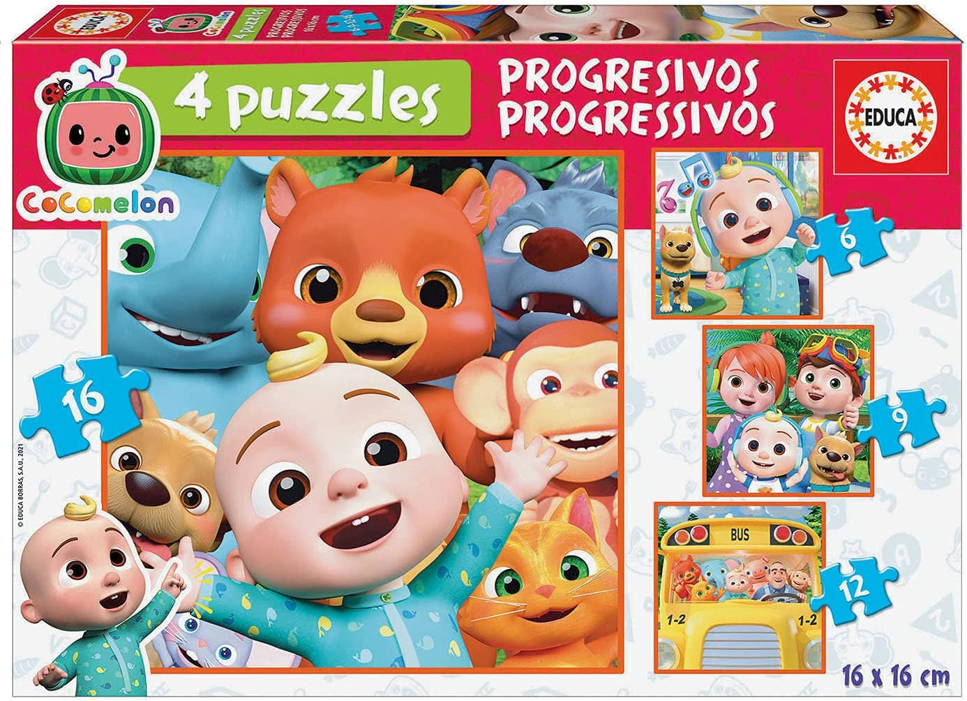 Puzzles - Cocomelon dessin animé - Pour enfant de 3 ans - 4 modèles - Educa