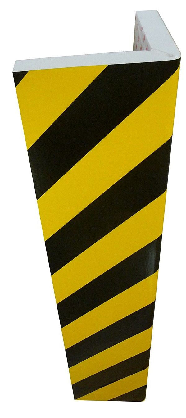 Protection d'angle - Mur - Mousse - Adhésive - Noir et jaune - 73x30cm