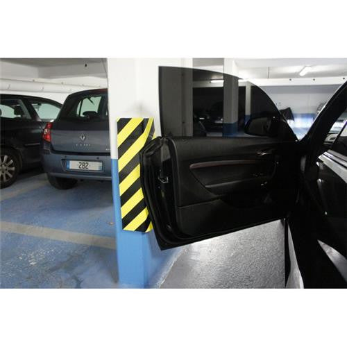 Protection d'angle - Mur - Mousse - Adhésive - Noir et jaune - 73x30cm
