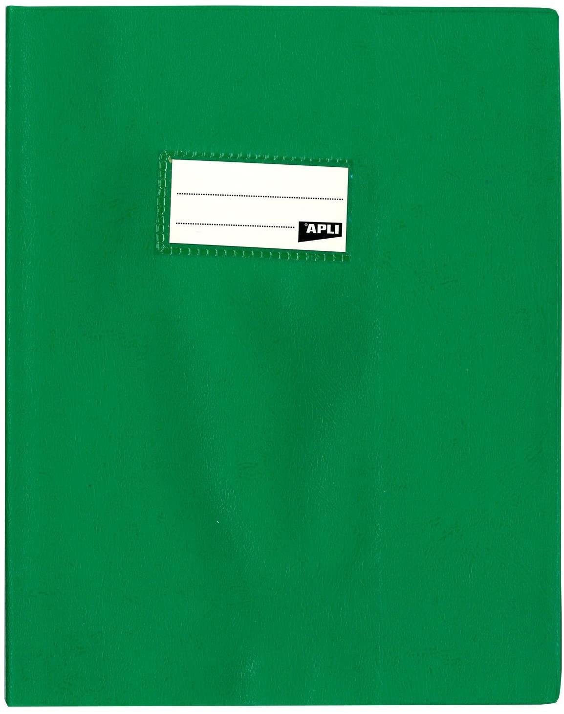Protège-cahier opaque vert en PVC – Format 17x22 cm – Épaisseur 19/100ème – Grain cuir
