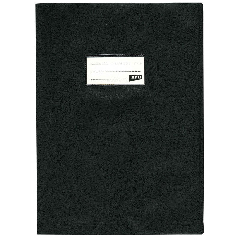 Protège-cahier opaque noir en PVC – Format A4 21x29,7 cm – Épaisseur 19/100ème – Grain cuir