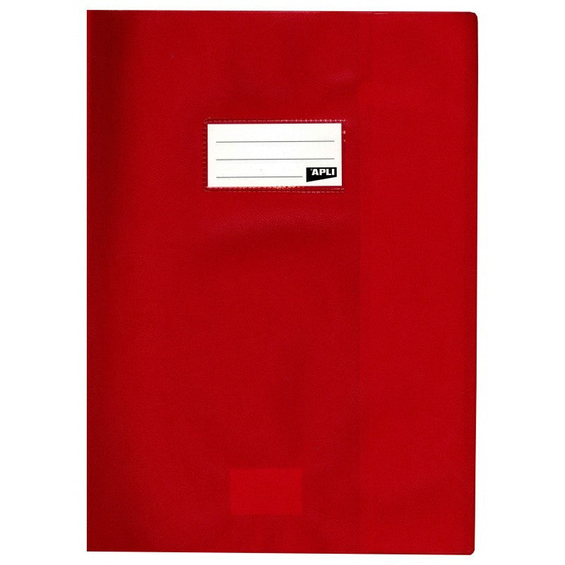 Protège-cahier opaque rouge en PVC – Format 21x29,7 cm – Épaisseur 19/100ème – Grain cuir