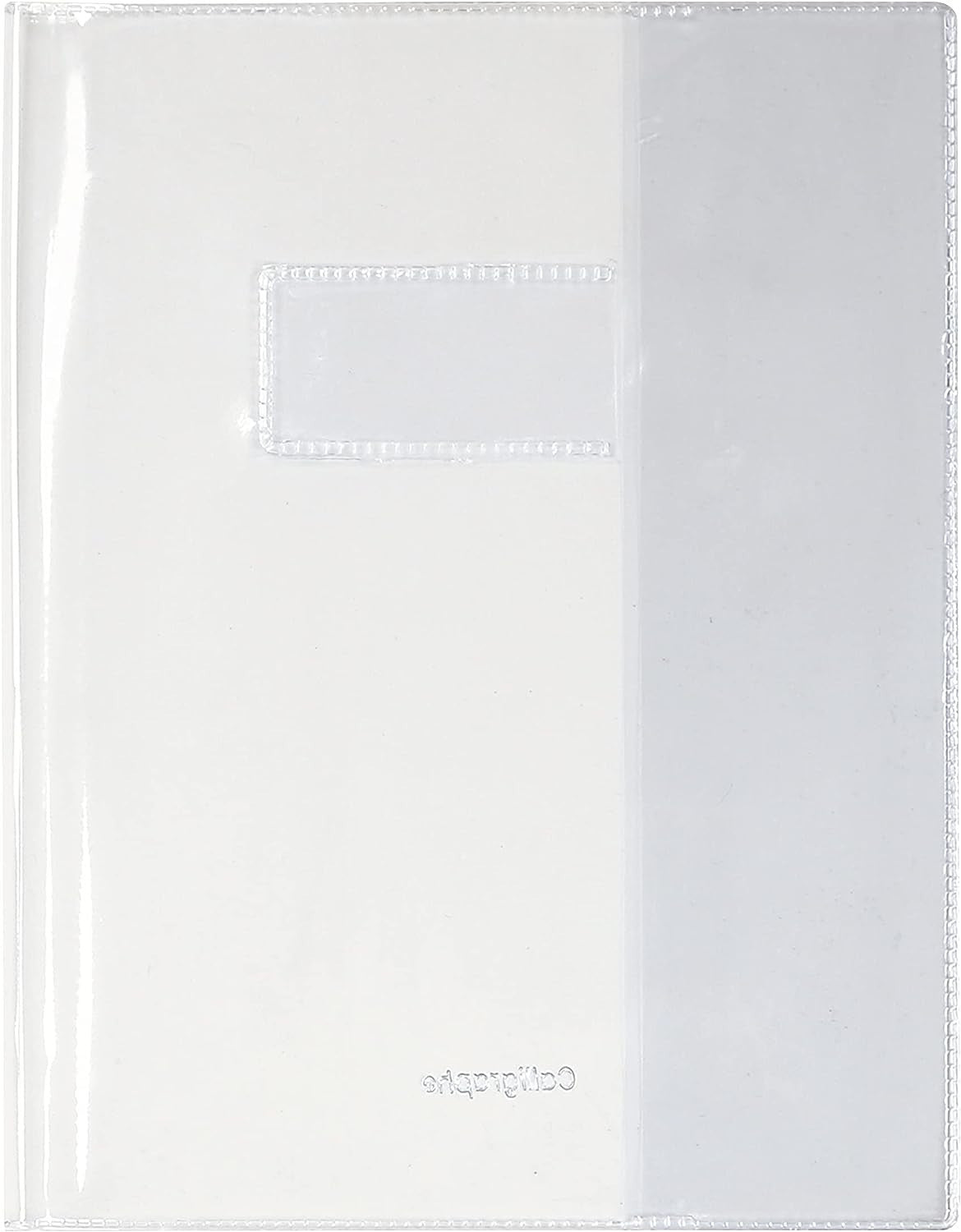 Petit protège cahier - Pour petit cahier 17x22cm - Transparent - Avec porte étiquette