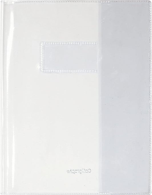 Petit protège cahier - Pour petit cahier 17x22cm - Transparent - Avec porte étiquette