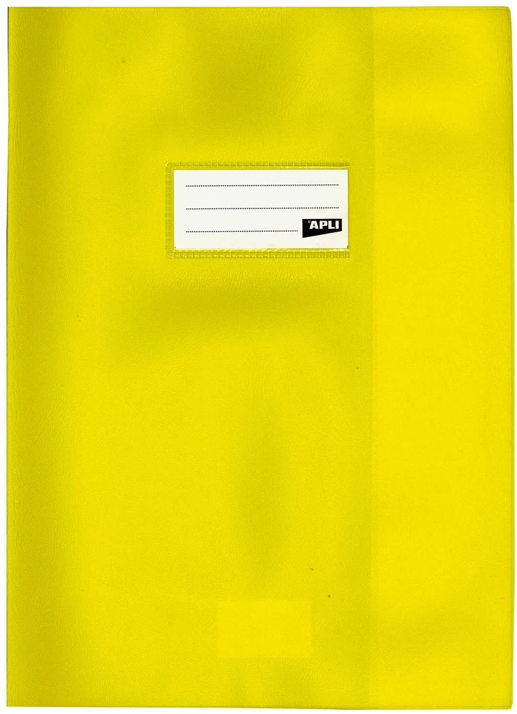 Protège-cahier opaque jaune en PVC – Format 21x29,7 cm – Épaisseur 19/100ème – Grain cuir