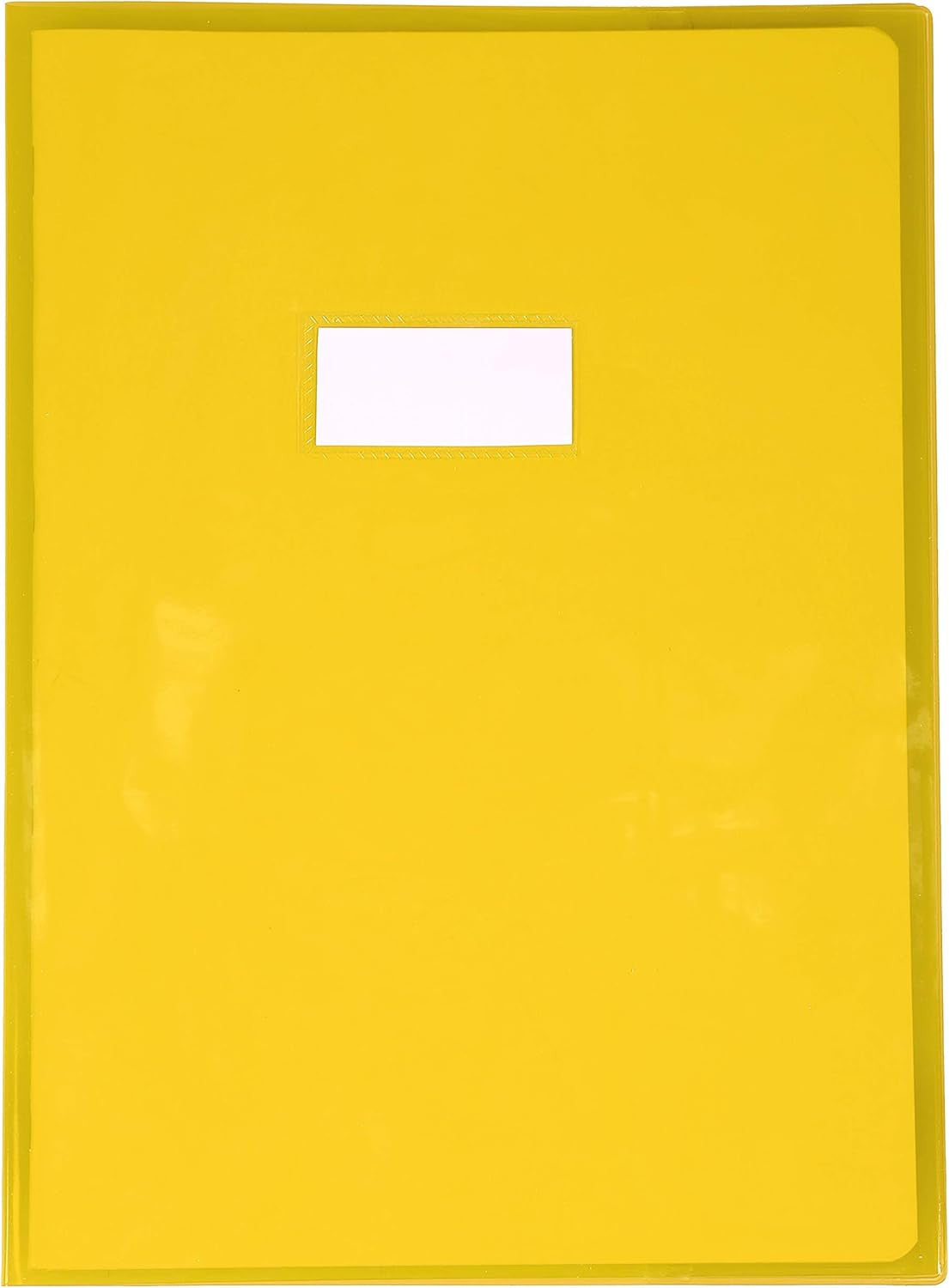 Protège cahier - A4 - 21x29,7cm - Jaune transparent - Avec porte étiquette