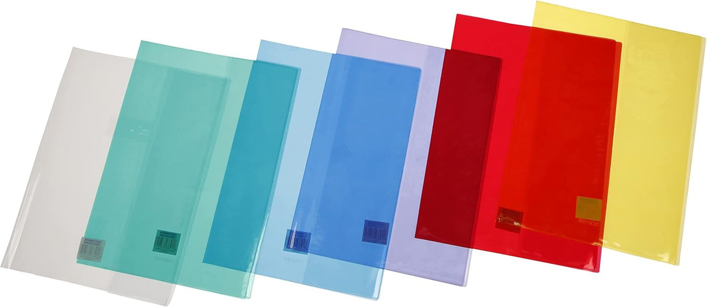 Protège cahier - A4 - 21x29,7cm - Rouge transparent - Avec porte étiquette