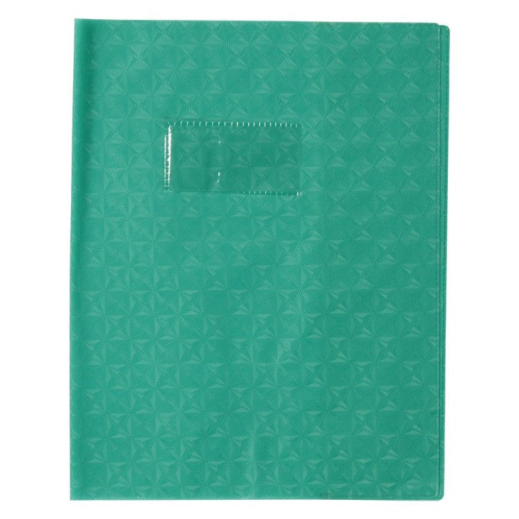 Protège-cahier - 17x22cm - Vert - Polypro - Motif losange - Résistant