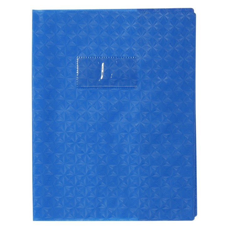 Protège-cahier - 17x22cm - Bleu - Polypro - Motif losange - Résistant