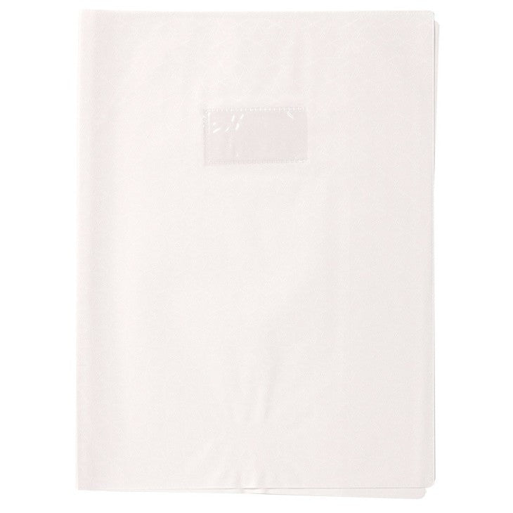 Protège-cahier - 17x22cm - Blanc - Polypro - Motif losange - Résistant