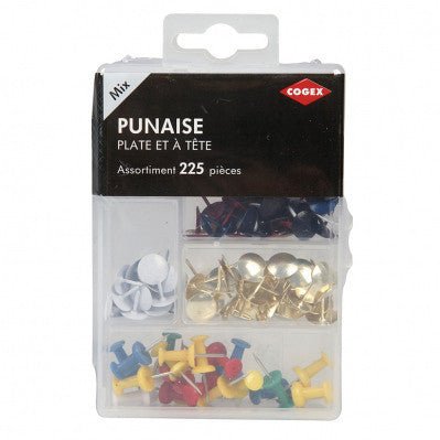 Punaise assortiment 225 pièces - Cogex