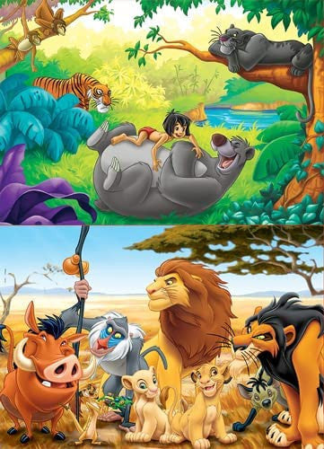 Puzzle - Le roi lion - Le livre de la jungle - Disney - 50 pièces - Educa