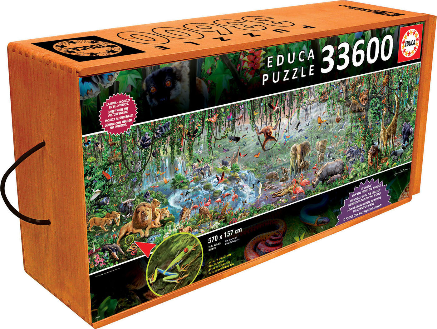 Puzzle - 33600 pièces - 570 x 157 cm - Animaux de la vie sauvage - Educa