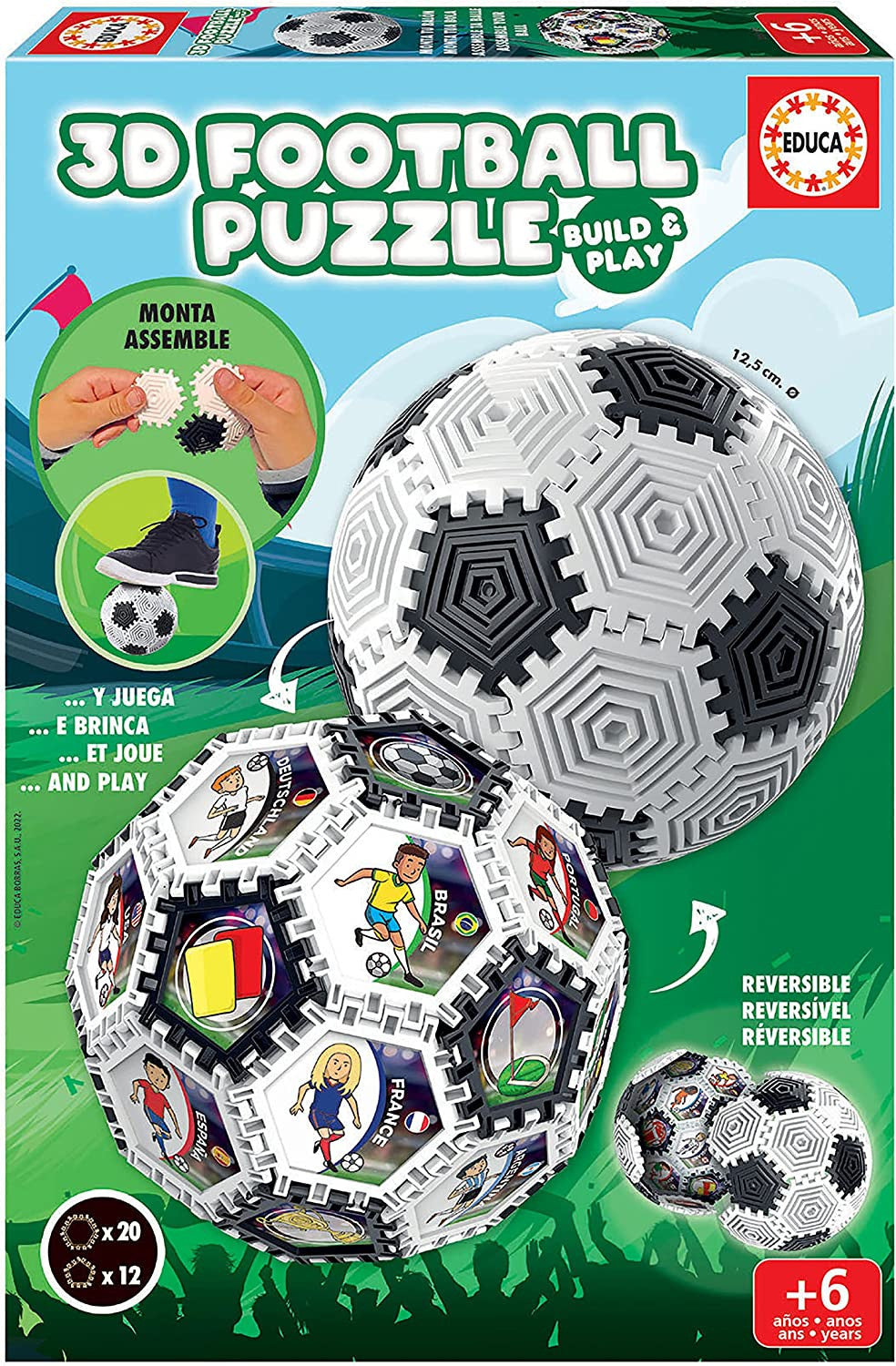 Puzzle 3D - Ballon de foot - 32 pièces - Sphère - Dès 6 ans - Educa