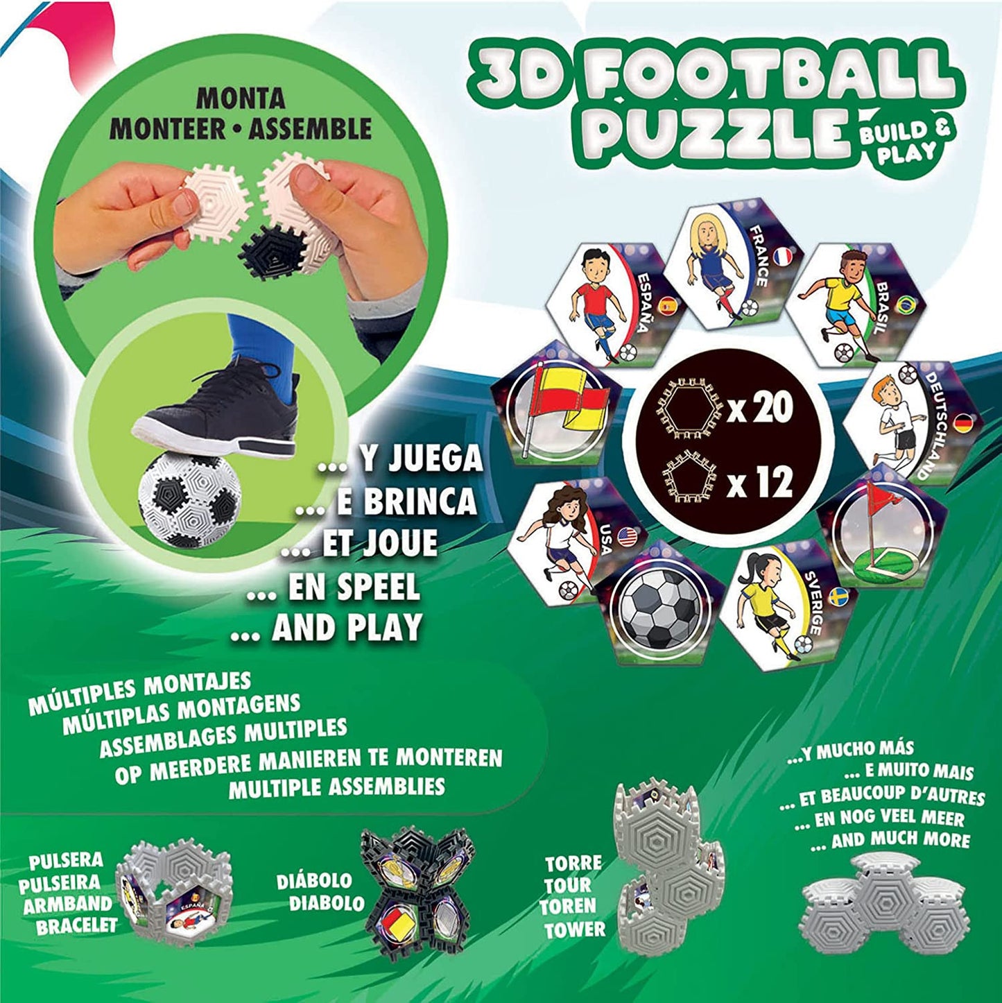 Puzzle 3D - Ballon de foot - 32 pièces - Sphère - Dès 6 ans - Educa