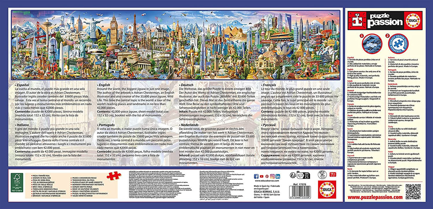 Puzzle - 42000 pièces - XXL - Le tour du monde - Educa