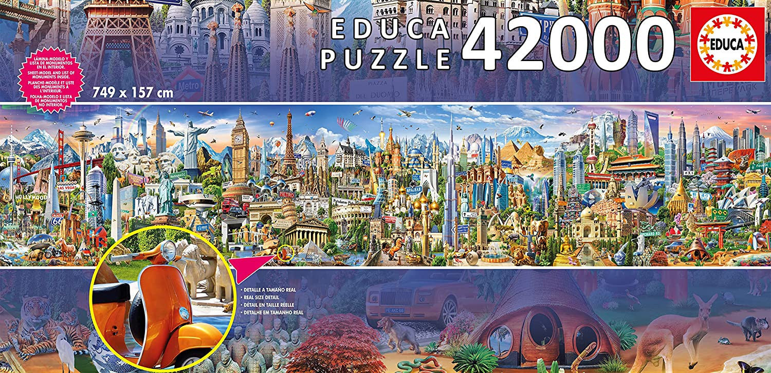 Puzzle - 42000 pièces - XXL - Le tour du monde - Educa