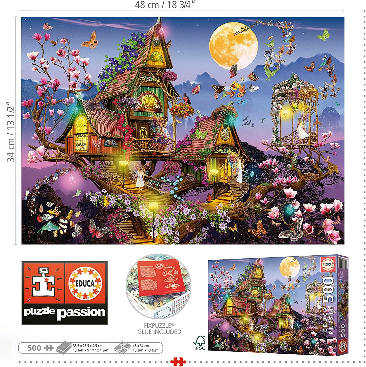 Puzzle - 500 pièces - La maison des fées - Educa