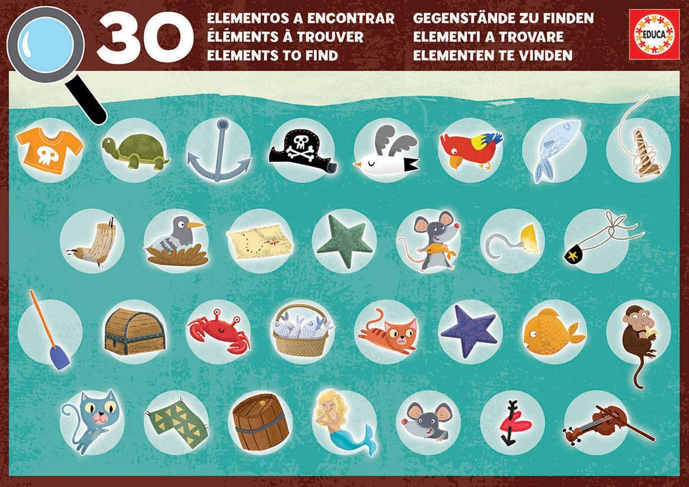 Puzzle éducatif - Bateau de pirates - 50 pièces - Dès 4 ans - Educa