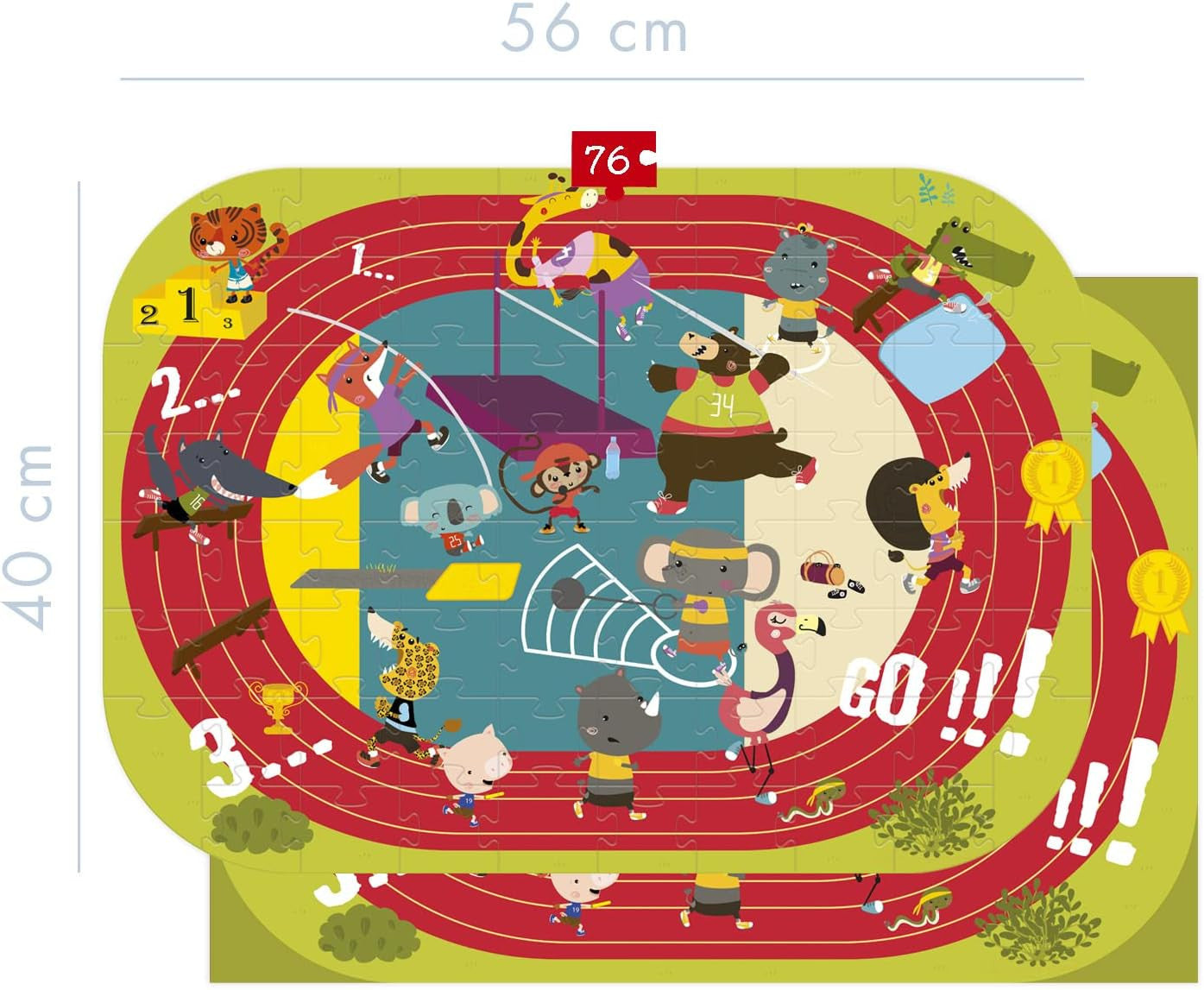 Puzzle - Educatif - 76 pièces - Enfant dès 5 ans - Apprendre les sports jeux du stade