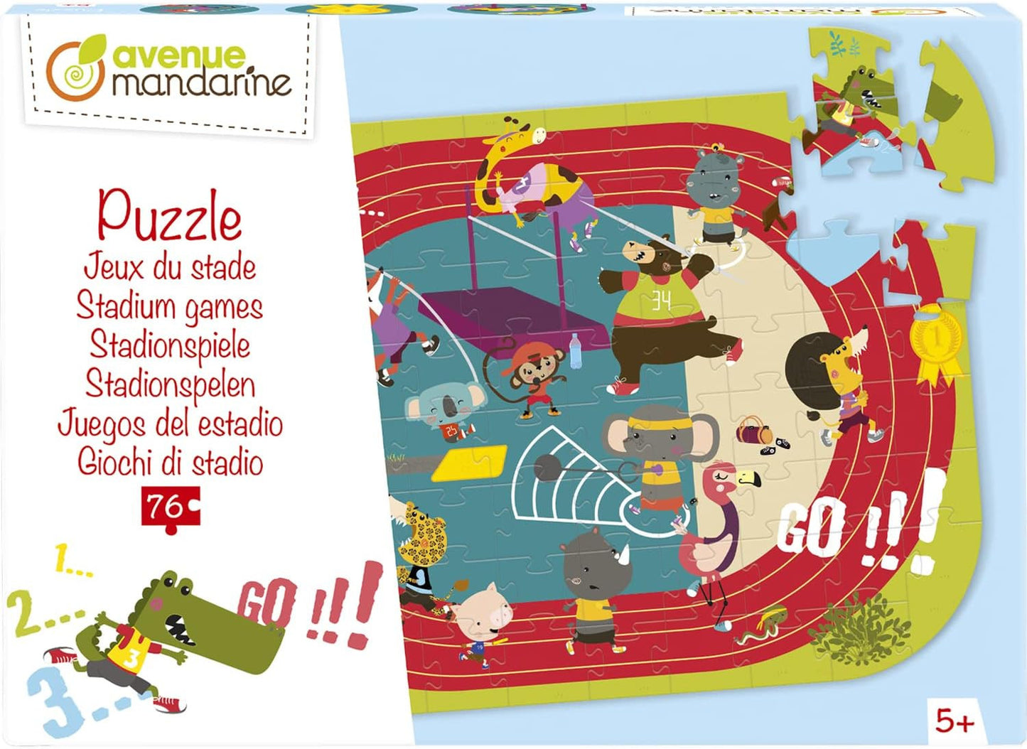 Puzzle - Educatif - 76 pièces - Enfant dès 5 ans - Apprendre les sports jeux du stade