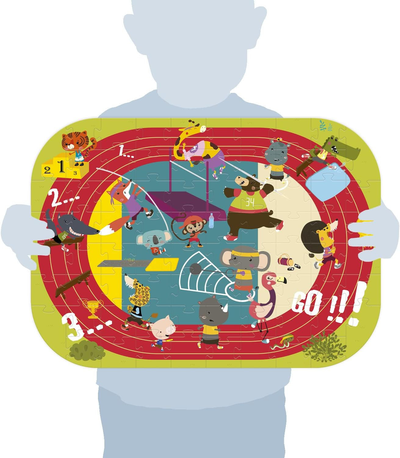 Puzzle - Educatif - 76 pièces - Enfant dès 5 ans - Apprendre les sports jeux du stade