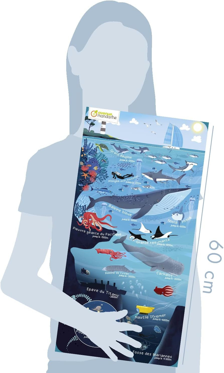 Puzzle - Educatif - 100 pièces - Enfant dès 6 ans - Apprendre le monde marin
