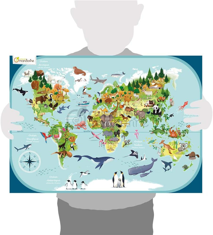 Puzzle - Educatif - 76 pièces - Enfant dès 6 ans - Apprendre pays et continents