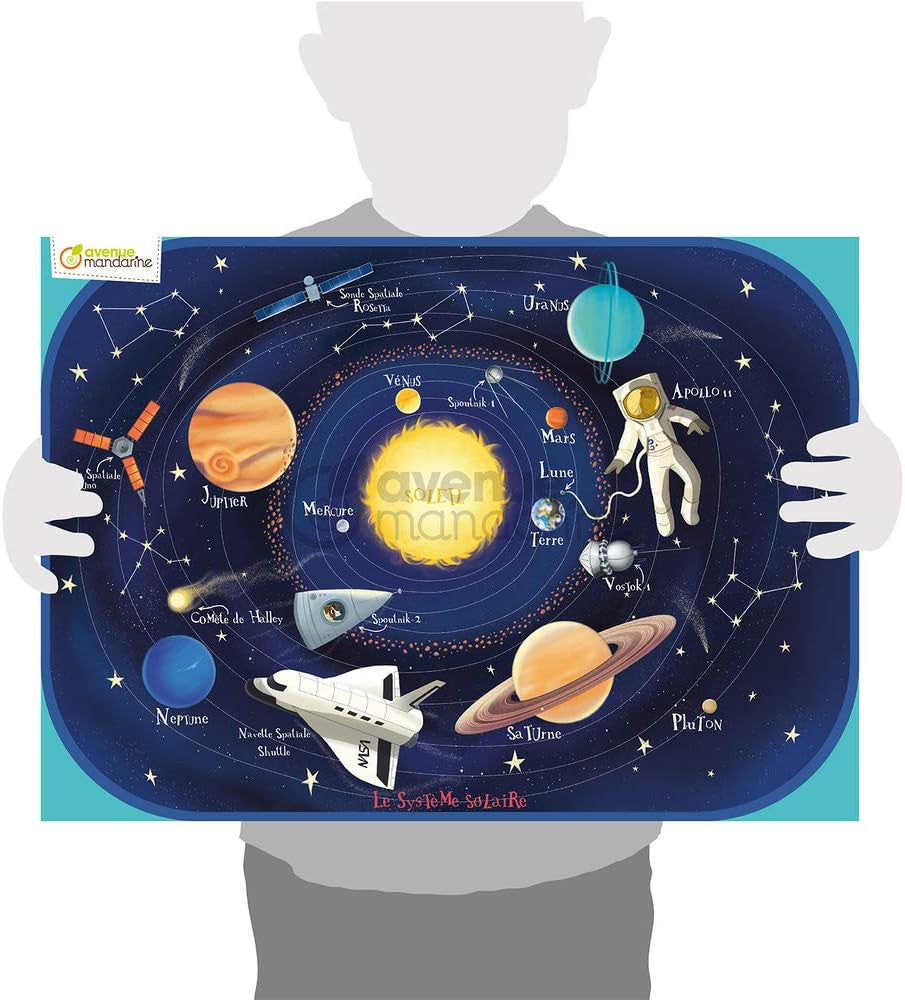 Puzzle - Educatif - 76 pièces - Enfant dès 6 ans - Apprendre le système solaire