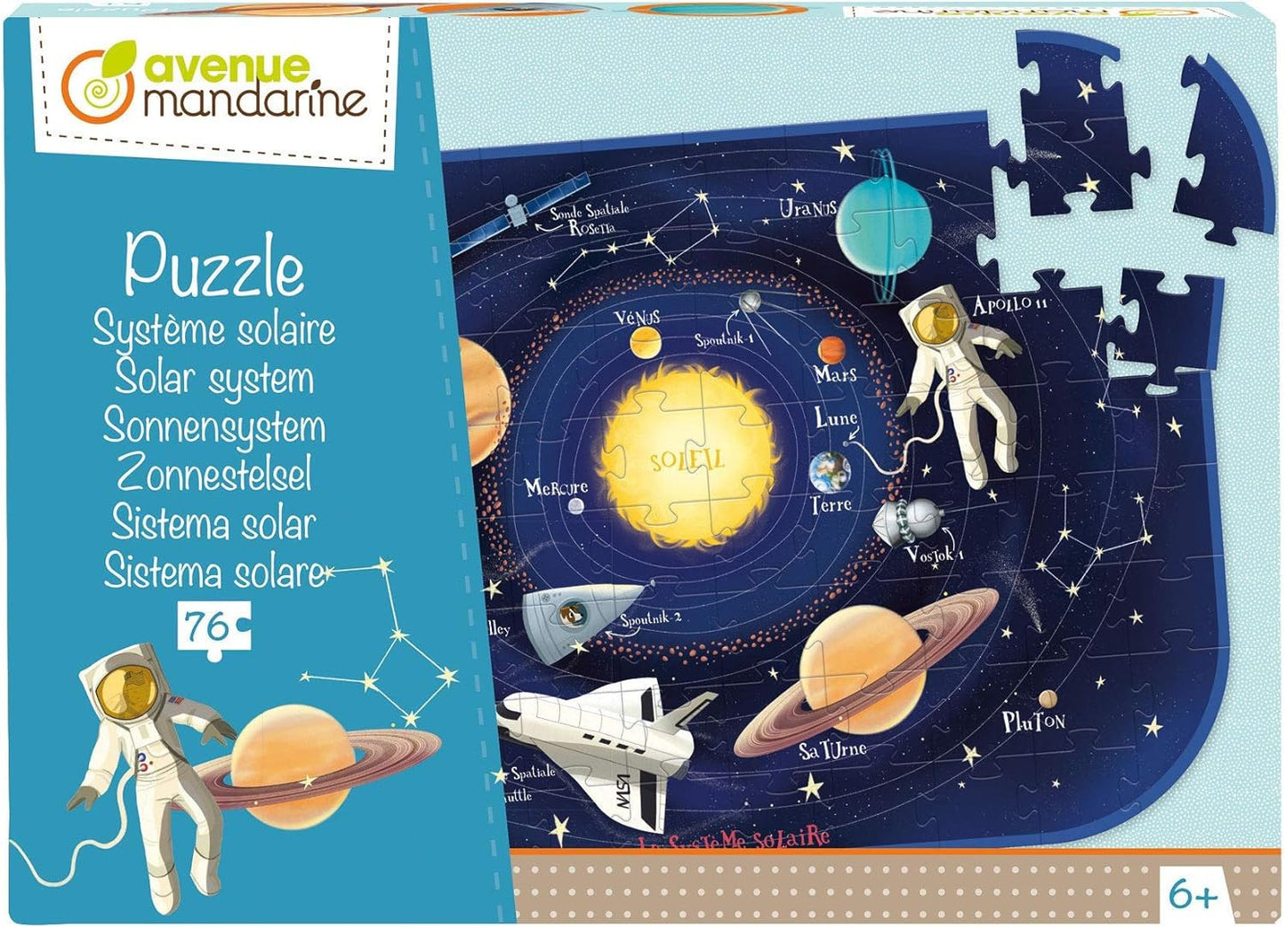 Puzzle - Educatif - 76 pièces - Enfant dès 6 ans - Apprendre le système solaire