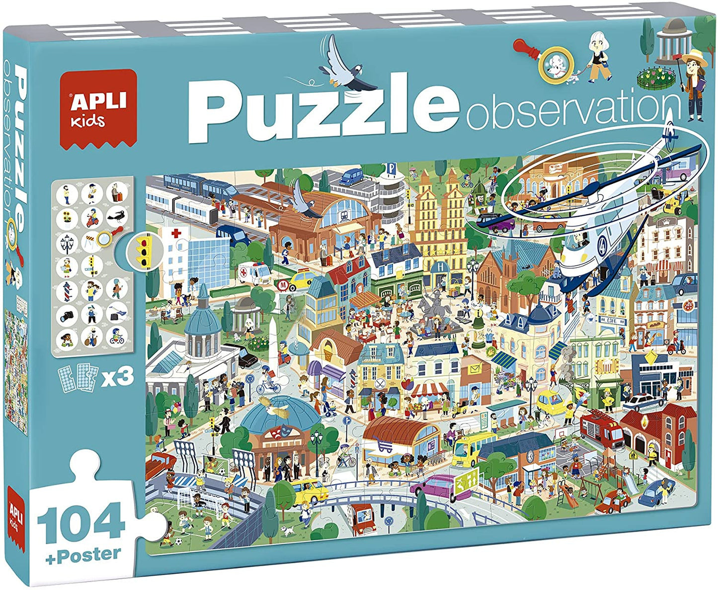 Puzzle - Enfant - 104 pièces - Thème ville - Apli Kids