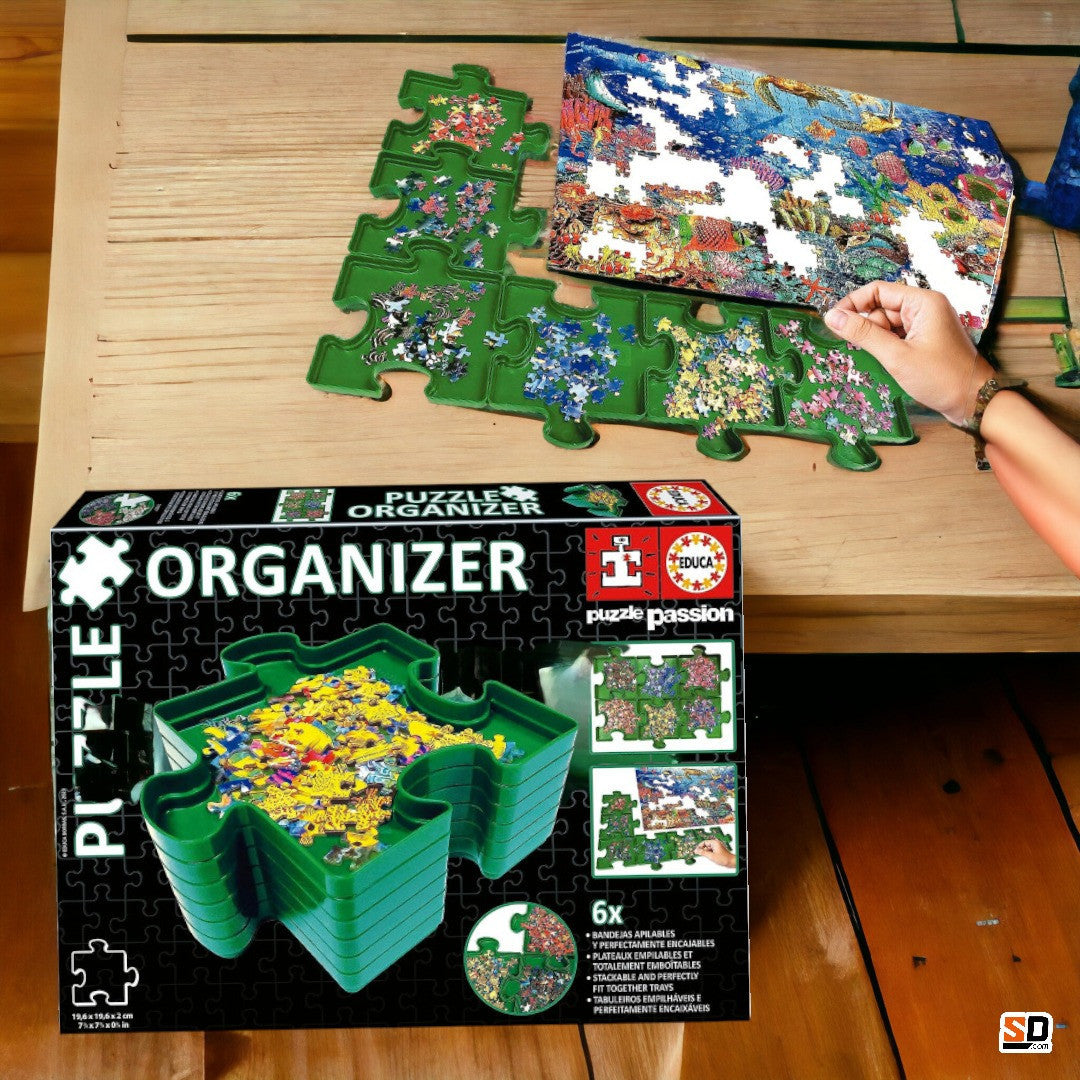 Plateaux pour puzzles - Rangement pièces de puzzles - Plastique - 6 bacs - Educa