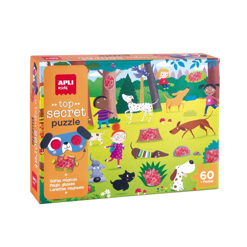 Puzzle - Les chiens - Top secret - Enfant - 60 pièces - Apli Kids