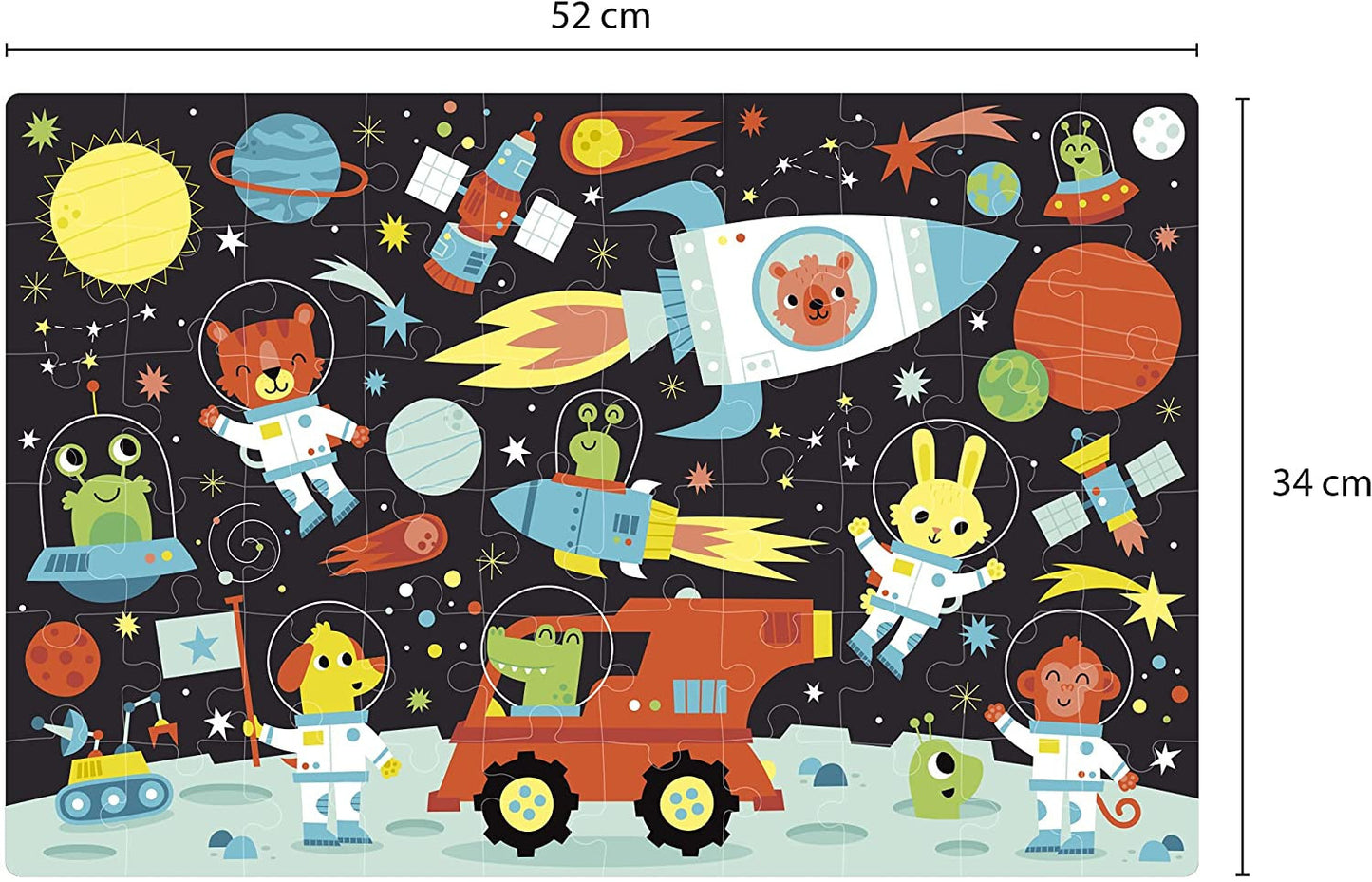Puzzle - Enfant - 60 pièces - Les animaux dans l'espace - Apli Kids