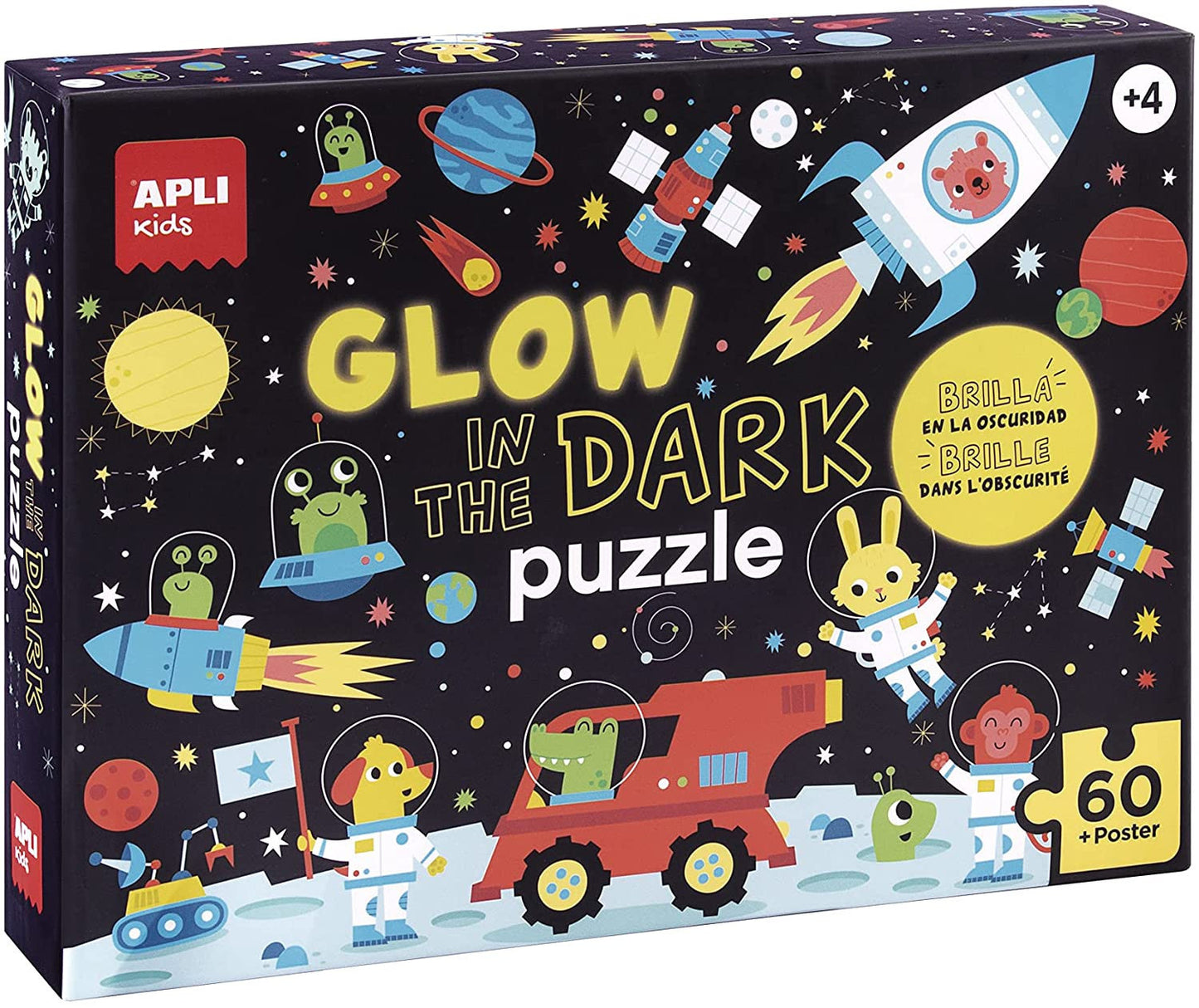 Puzzle - Enfant - 60 pièces - Les animaux dans l'espace - Apli Kids