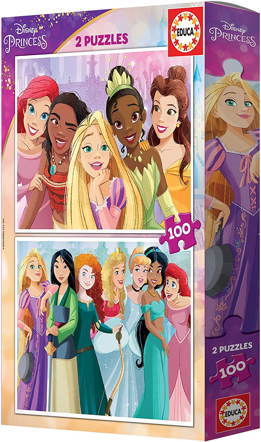 Puzzle - Princesses Disney - 2x100 pièces - Enfant - Dès 6 ans - 2 modèles