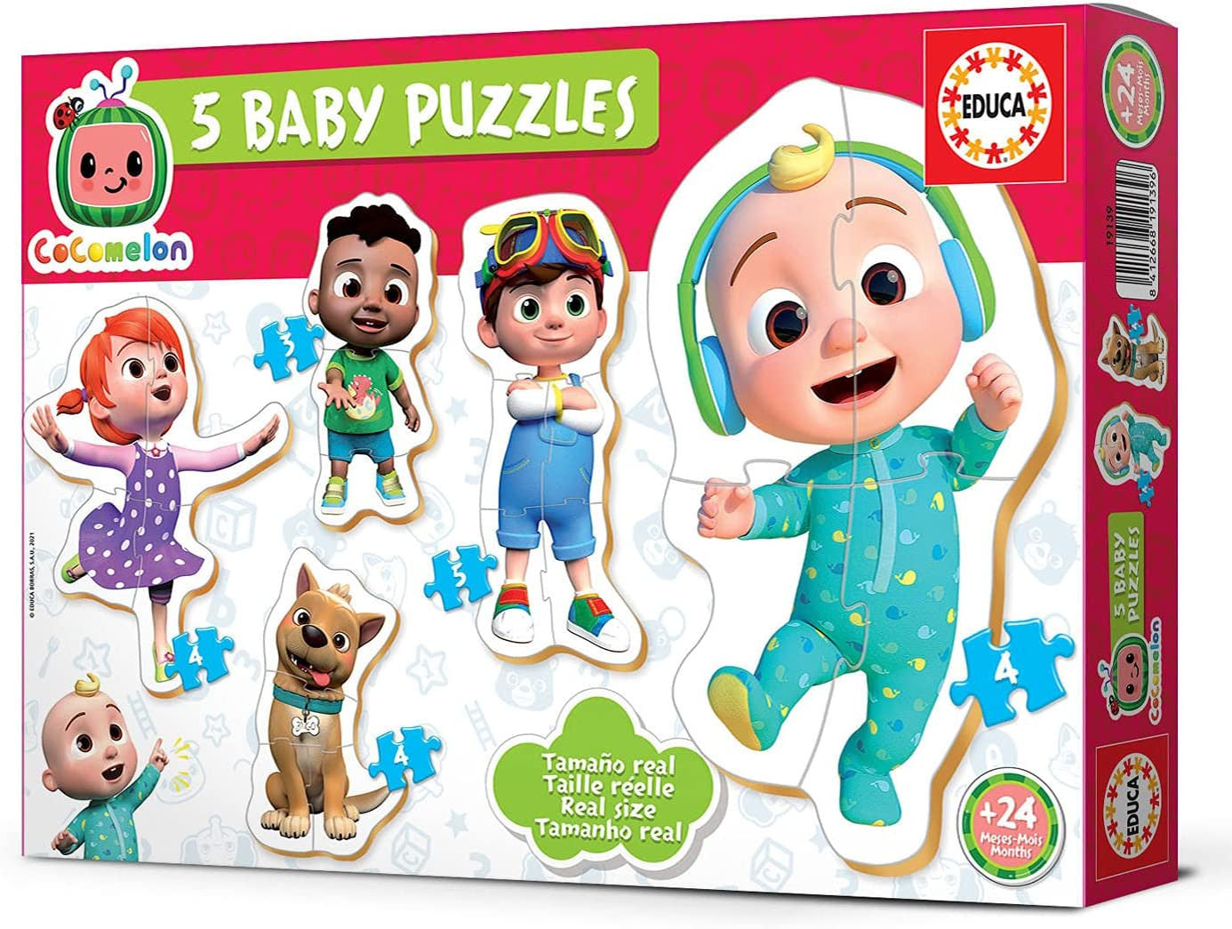 Puzzle - Pour bébé - 5 puzzles - Cocomelon - 3 à 5 pièces - Dès 2 ans