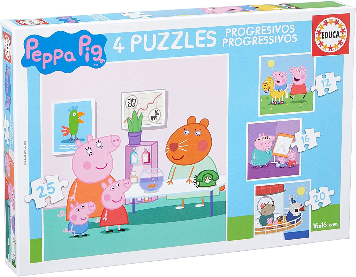 Puzzle - Peppa Pig et ses amis - 4 modèles - 12,16,20 et 25 pièces - Dès 3 ans - Educa