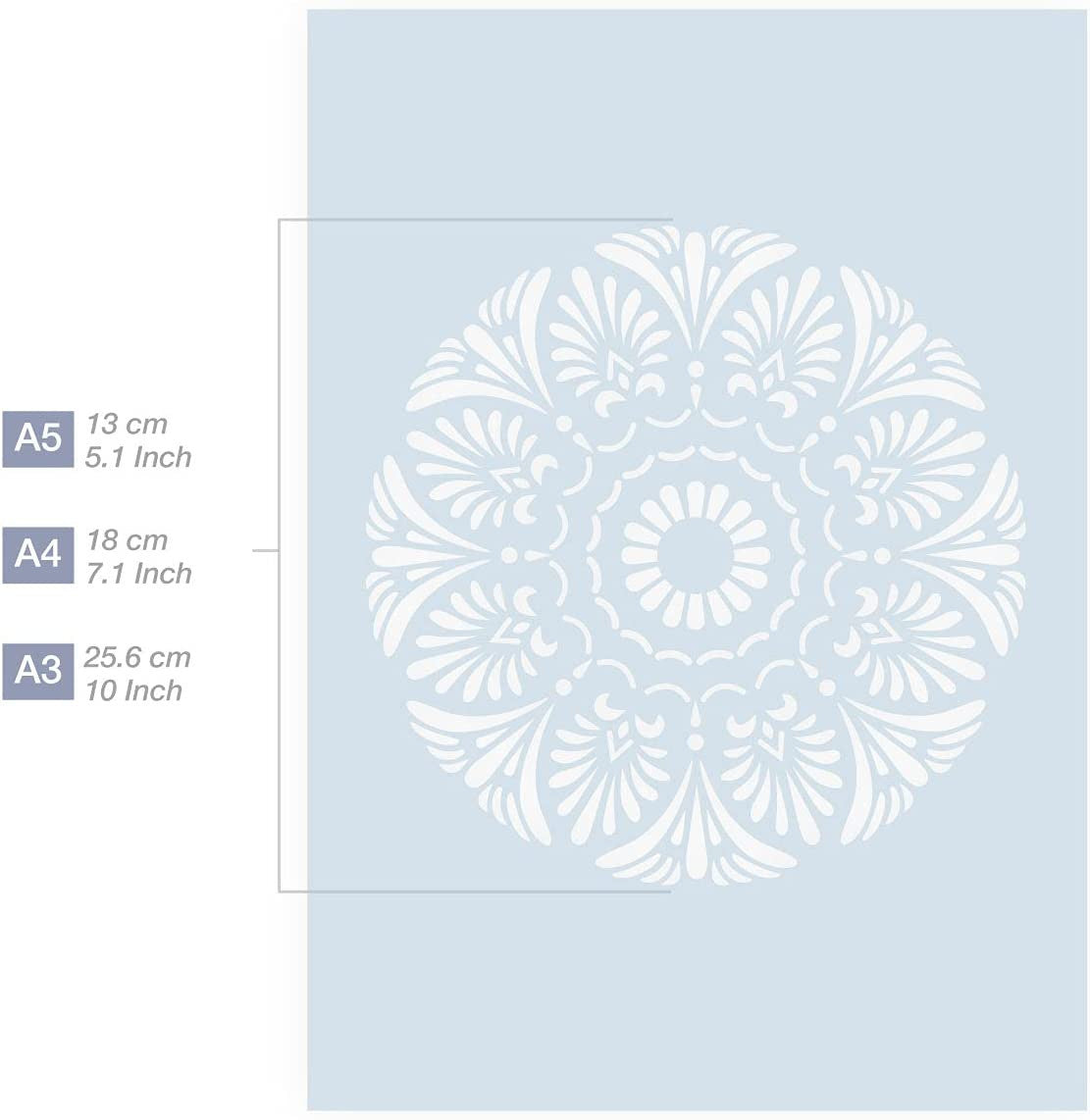 Pochoir mandala format A4 décoration peinture QBIX
