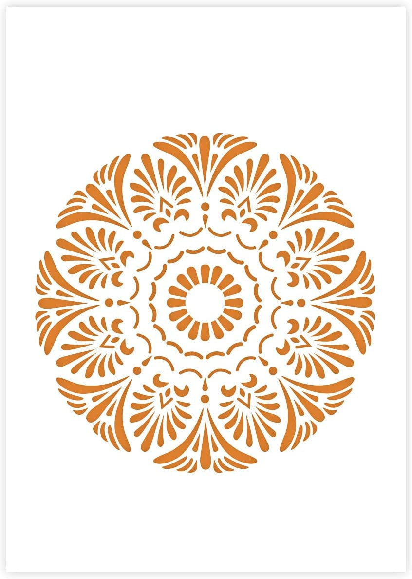 Pochoir mandala format A4 décoration peinture QBIX
