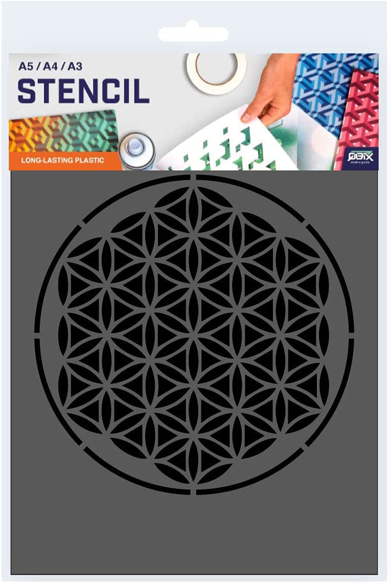 Pochoir mandala format A5 décoration peinture QBIX