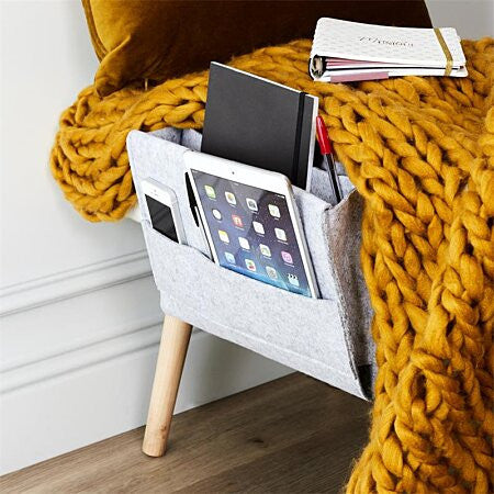 Rangement pour lit - Livre/téléphone/tablette - 4 rangements - Se glisse sous le matelas