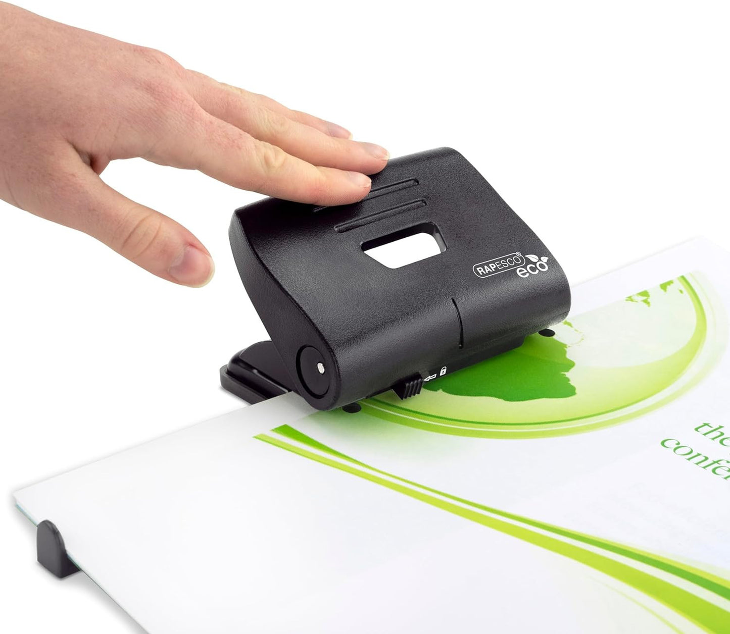 Perforatrice - 2 trous - Noir - Métal - Bureau - Avec guide papier ajustable