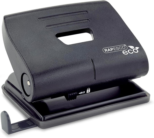 Perforatrice - 2 trous - Noir - Métal - Bureau - Avec guide papier ajustable