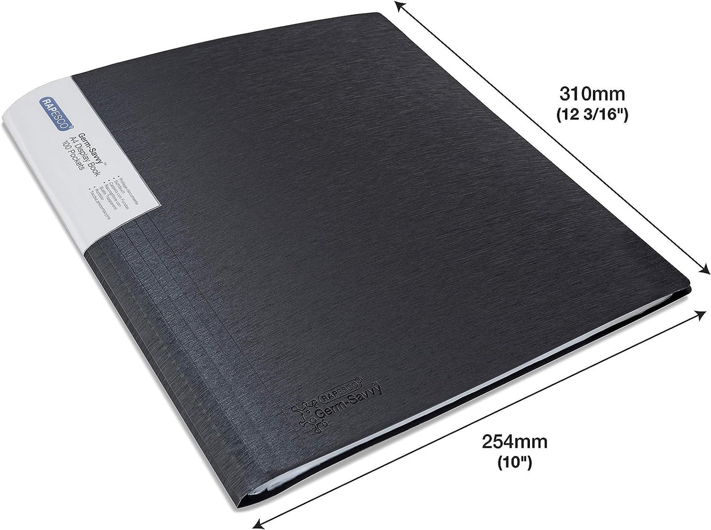 Porte-vues - 200 vues - 100 pochettes - A4 - Noir - Lot de 2 - Rapesco