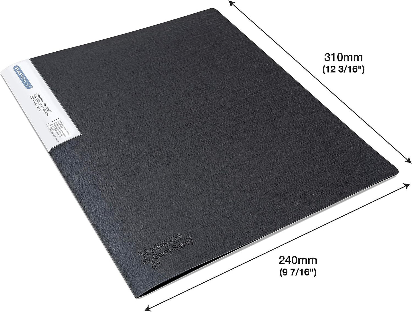 Porte-vues - 40 vues - 20 pochettes - A4 - Noir - Lot de 2 - Rapesco