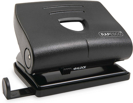 Perforateur - 2 trous - Métal - Noir - Capacité 22 feuilles - Rapesco
